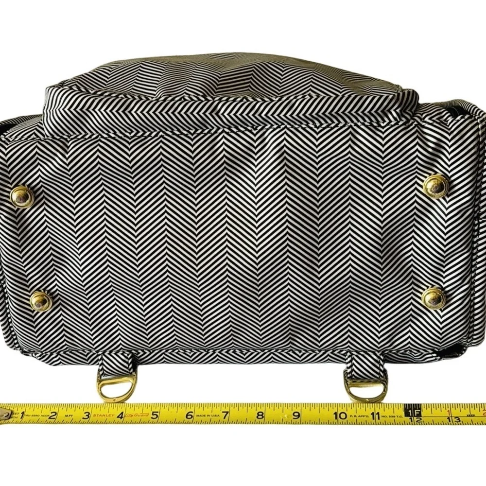 Jujube Diaper Bag, Shoulder/ Backpack/ Carry All, Black & Gray Herringbone